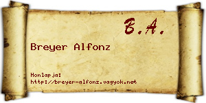 Breyer Alfonz névjegykártya